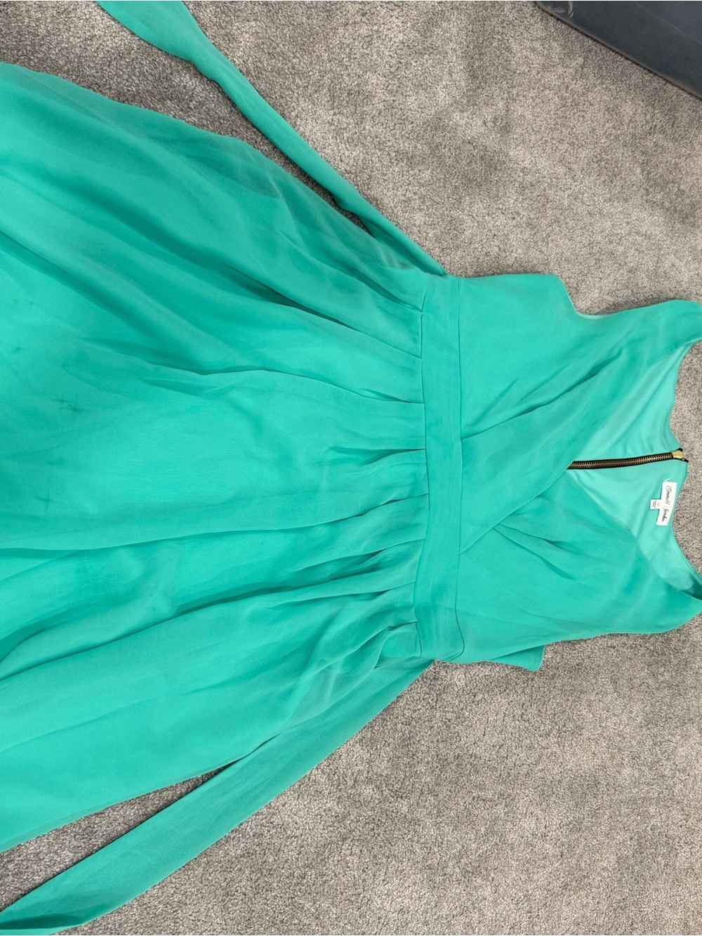Emerald Sundae Mint Green Dress with Gold Zipper